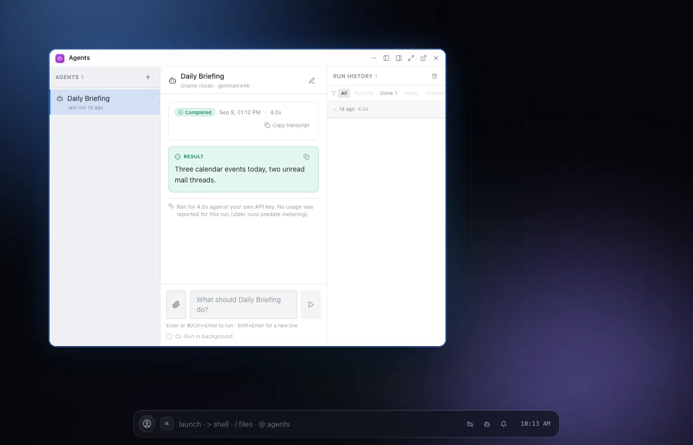Agents screenshot