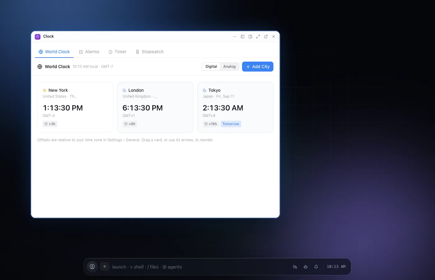 Clock screenshot