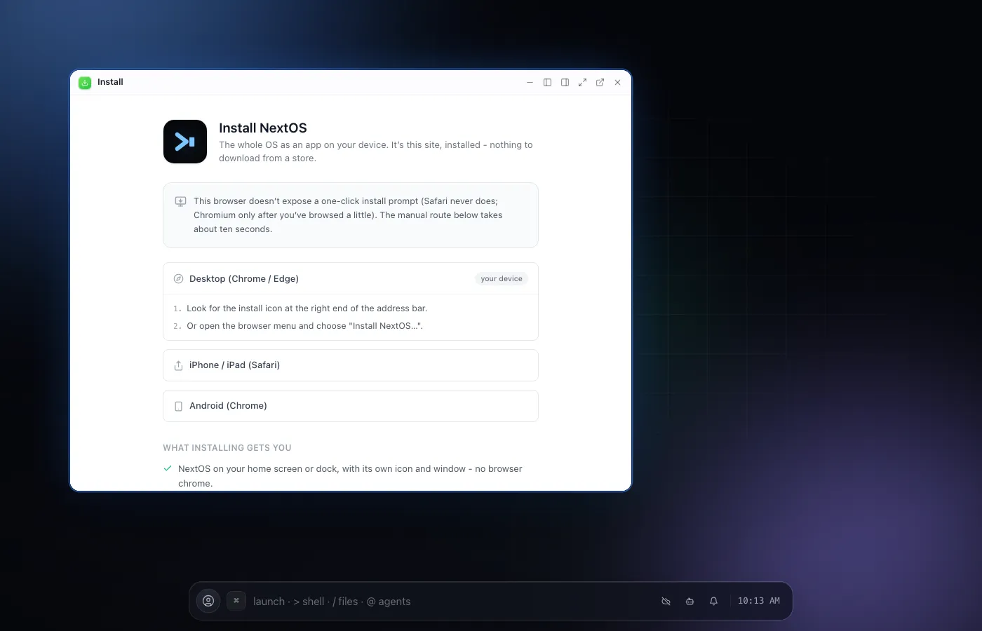 Install screenshot