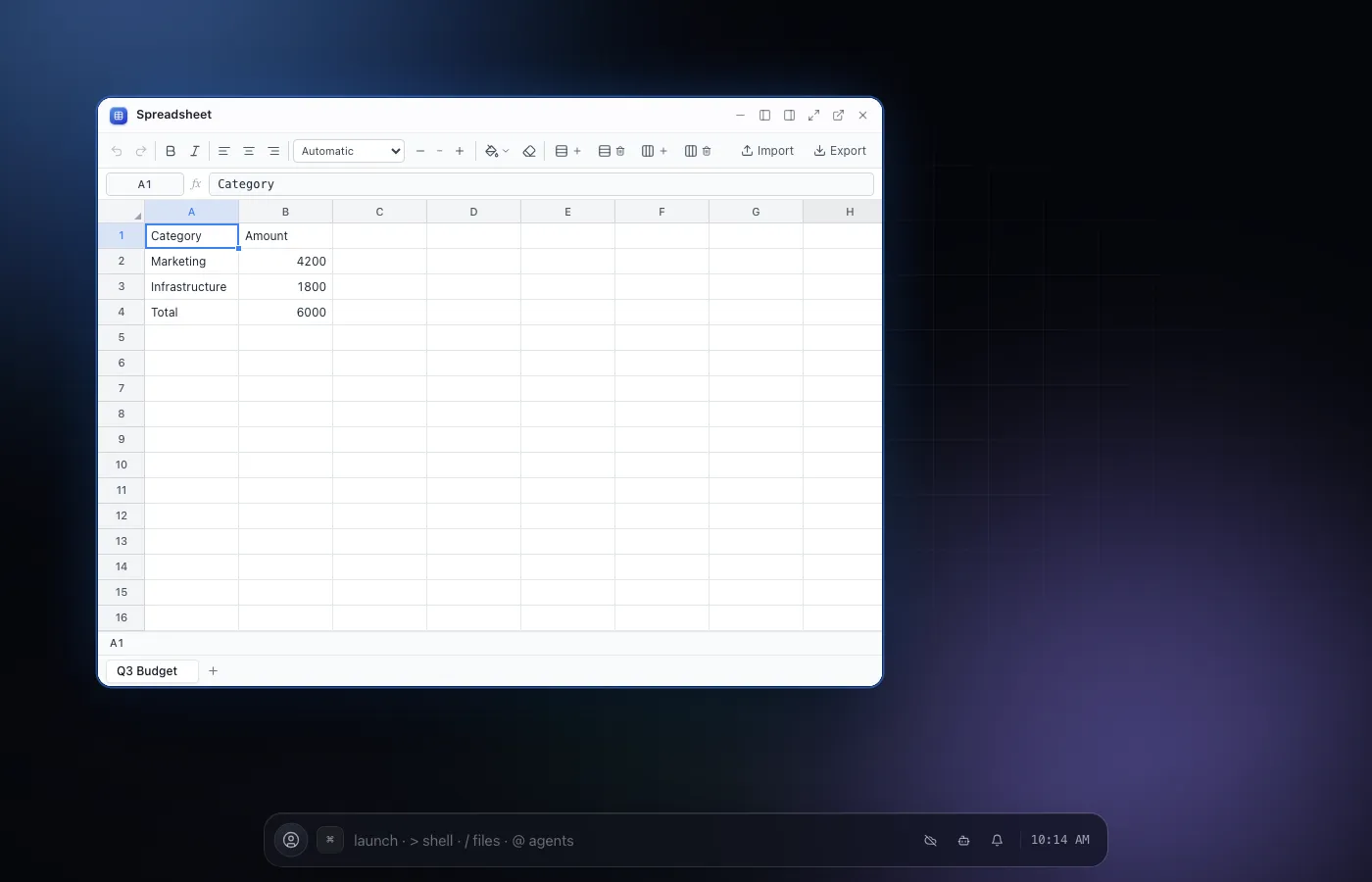 Spreadsheet screenshot